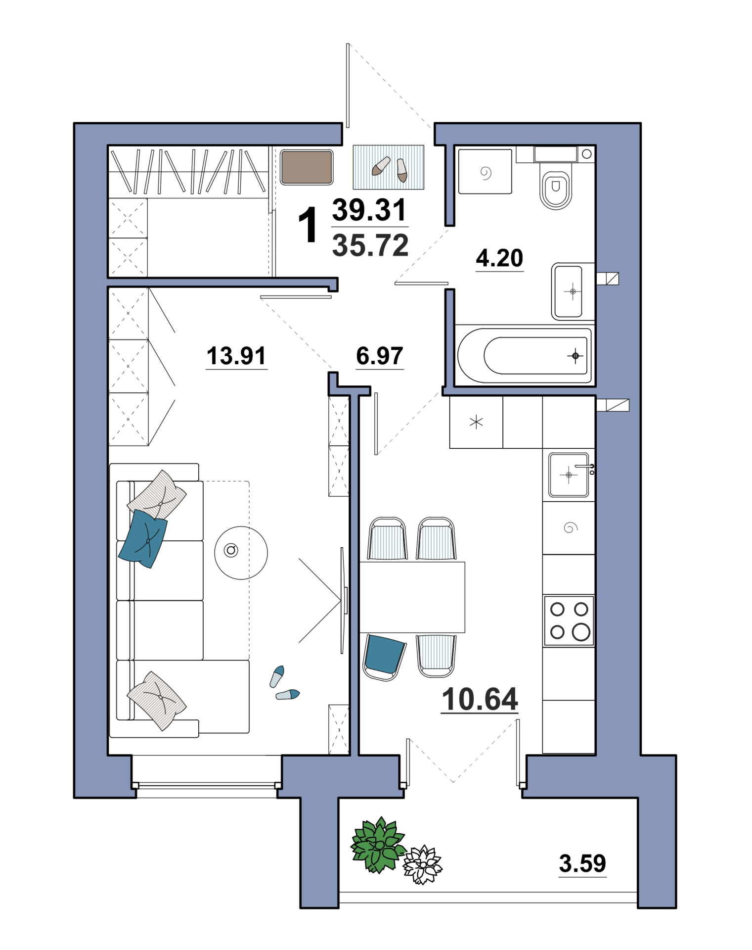 1-к. квартиры
